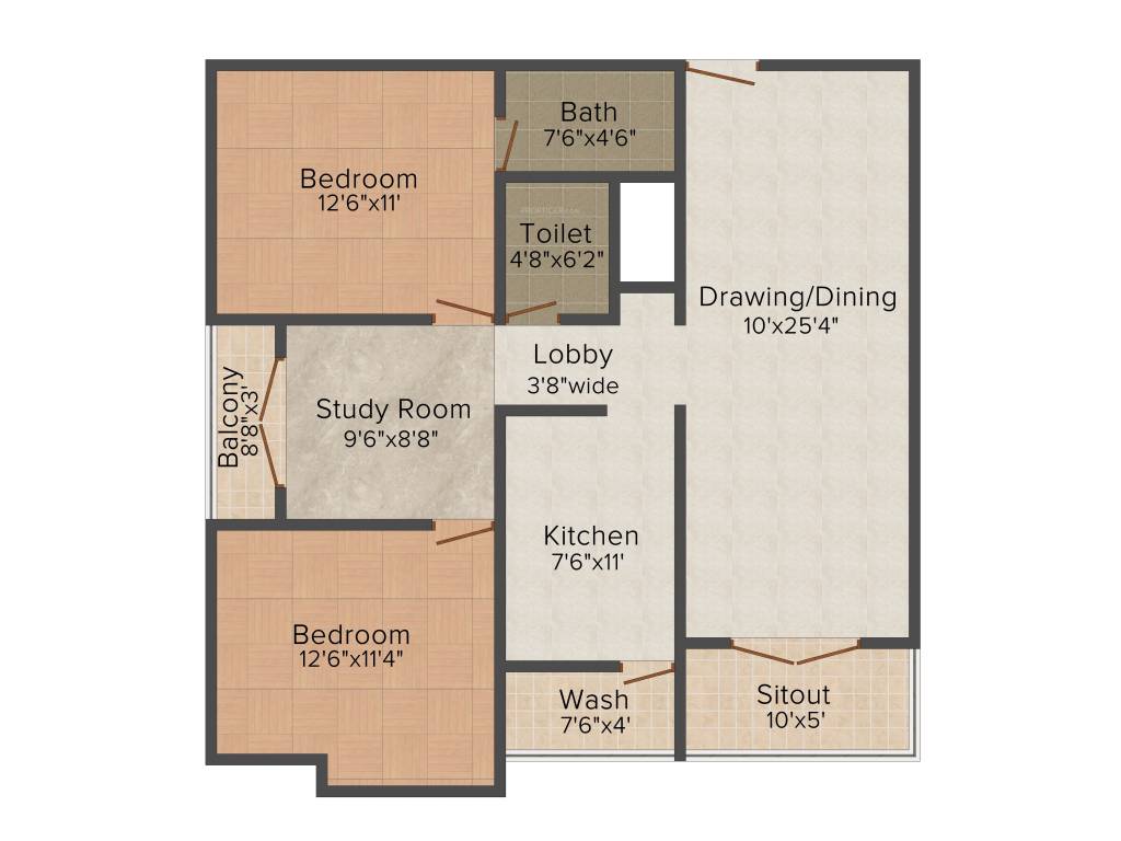 Maa Kanha Heights (2BHK+2T (1,379 sq ft) + Study Room 1379 sq ft)