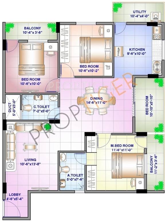 Sowparnika Sanvi (3BHK+2T (1,492 sq ft) 1492 sq ft) Sowparnika Sanvi (3BHK+2T (1,492 sq ft) 1492 sq ft)