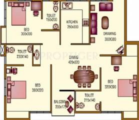 Floor Plan (3BHK+3T (1,220 sq ft) 1220 sq ft) Jewel Lexington Floor Plan (3BHK+3T (1,220 sq ft) 1220 sq ft)
