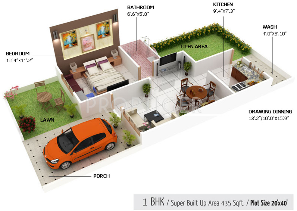 465 sq ft 1 BHK 1T Villa for Sale in Amaltas Group Oak Phanda Kala Bhopal