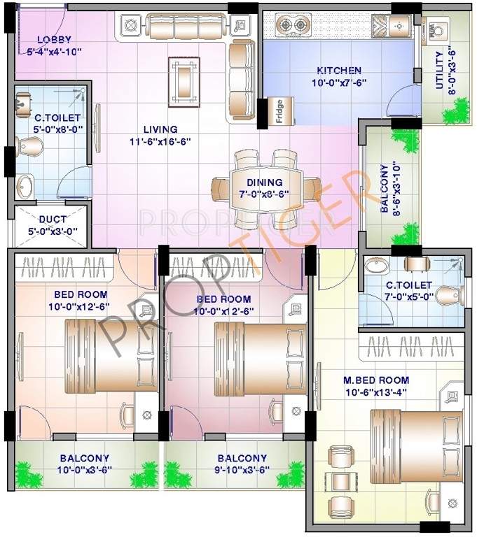 Sowparnika Sanvi (3BHK+3T (1,397 sq ft) 1397 sq ft)