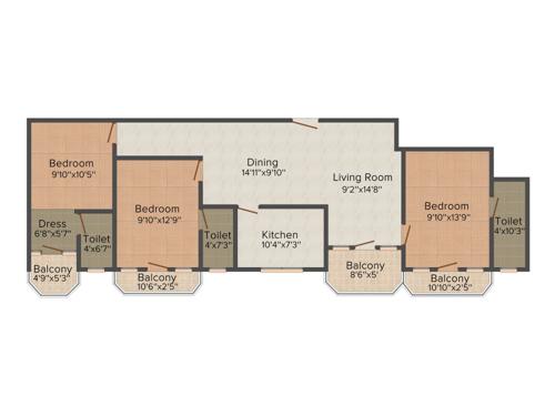 AC Candlewood (3BHK+3T (1,451 sq ft) 1451 sq ft)