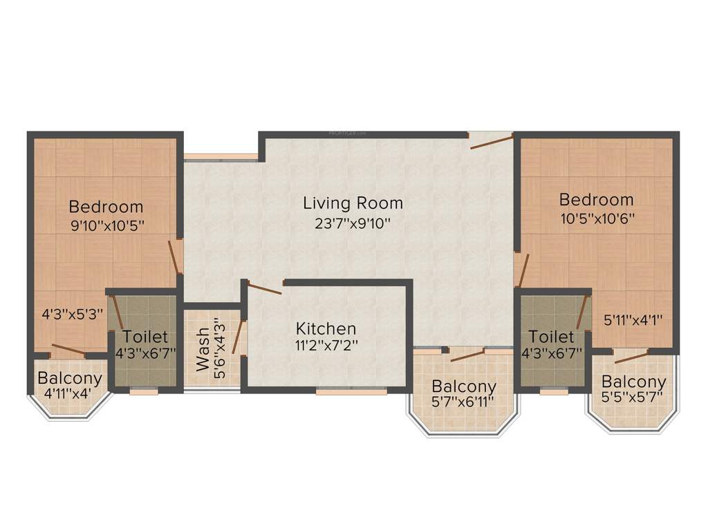 AC Candlewood (2BHK+2T (1,110 sq ft) 1110 sq ft)