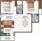 Floor Plan (2BHK+2T (994 sq ft) 994 sq ft) Amaltas Group Avenue Floor Plan (2BHK+2T (994 sq ft) 994 sq ft)