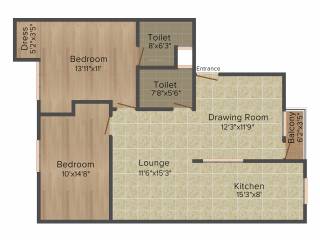 Balaji Shyam Residency (2BHK+2T (1,325 sq ft) 1325 sq ft)