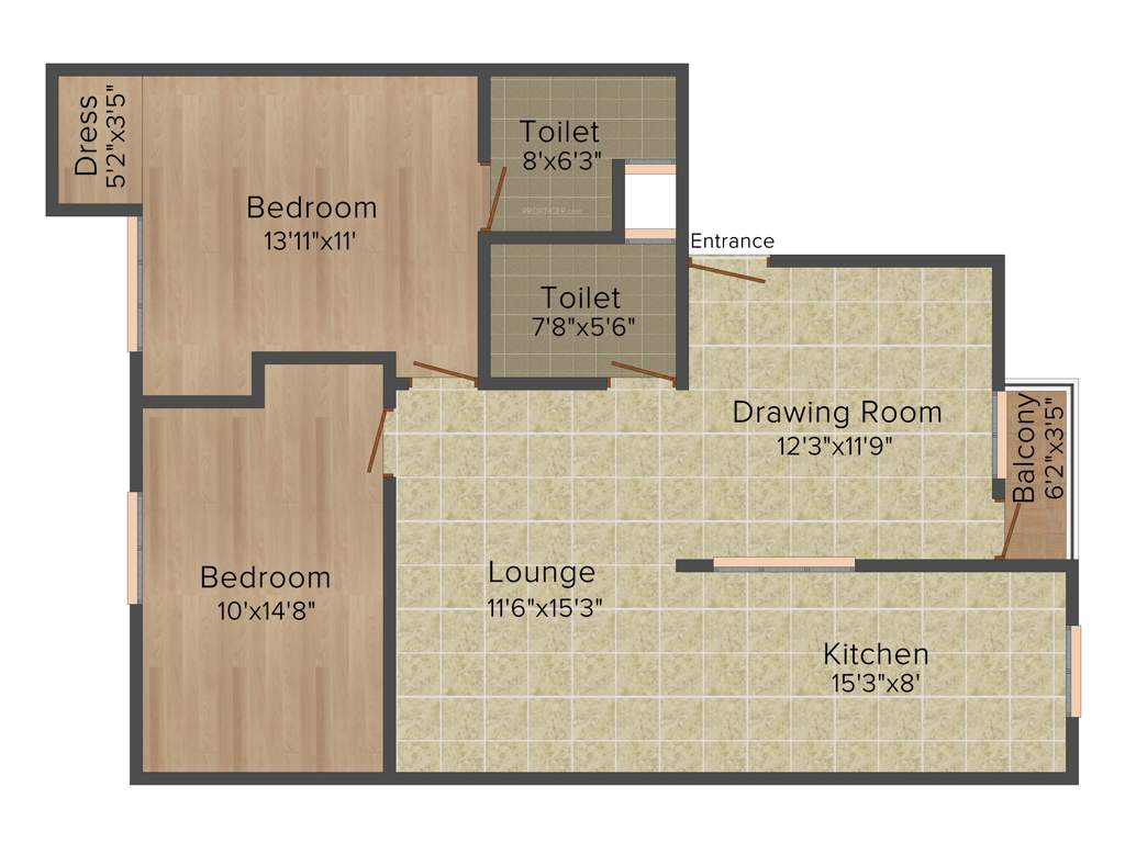 Balaji Shyam Residency (2BHK+2T (1,325 sq ft) 1325 sq ft)