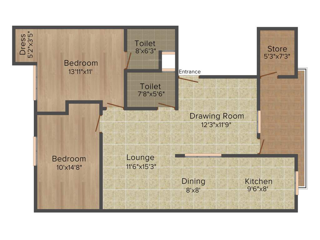 Balaji Shyam Residency (2BHK+2T (1,450 sq ft) 1450 sq ft)