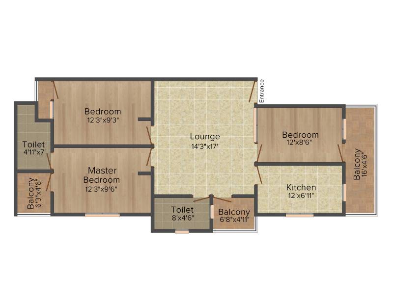 Balaji Vani Residency (3BHK+2T (1,270 sq ft) 1270 sq ft)