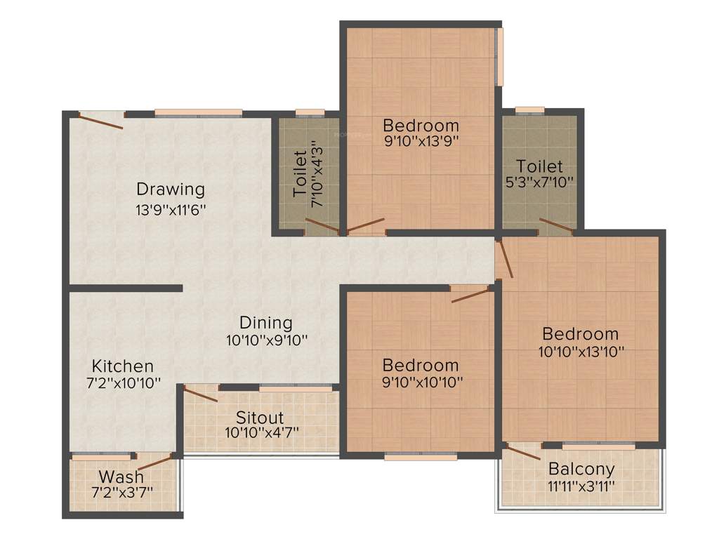 RSR Housing and Construction Pvt Ltd Opel Orris (3BHK+2T (1,500 sq ft) 1500 sq ft)