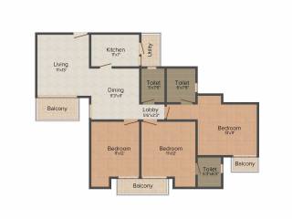 Vipul Lavanya (3BHK+3T (1,530 sq ft) 1530 sq ft)