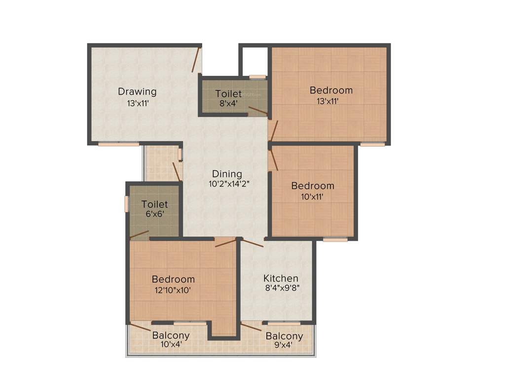 Regal Treasure (3BHK+2T (1,000 sq ft) 1000 sq ft)