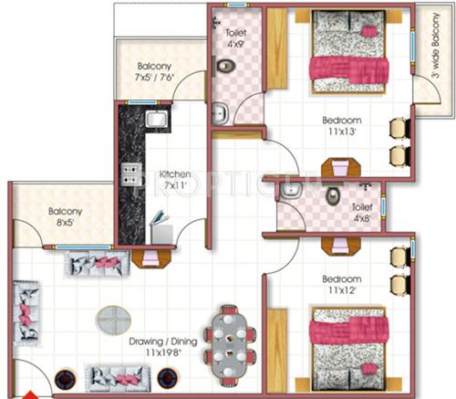Macker Silver Estate Vertica (2BHK+2T (700 sq ft) 700 sq ft)