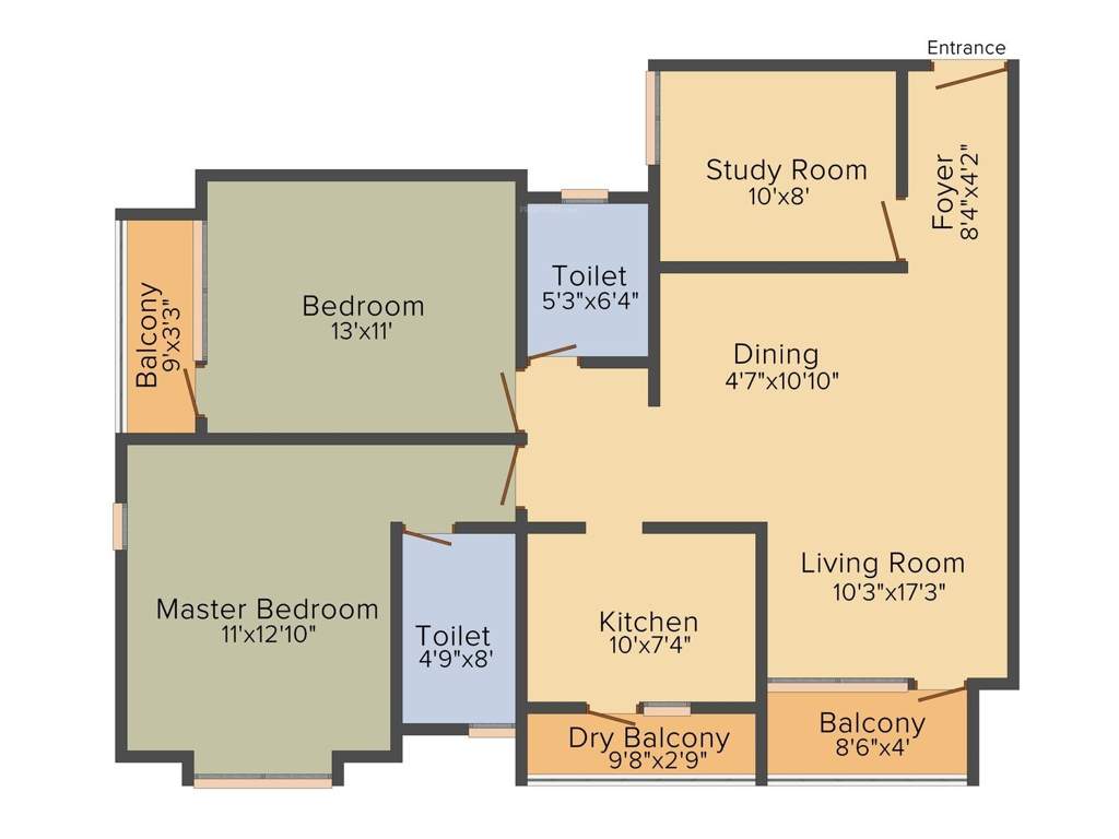 Ankur Palm Springs (2BHK+2T (1,245 sq ft) + Study Room 1245 sq ft)