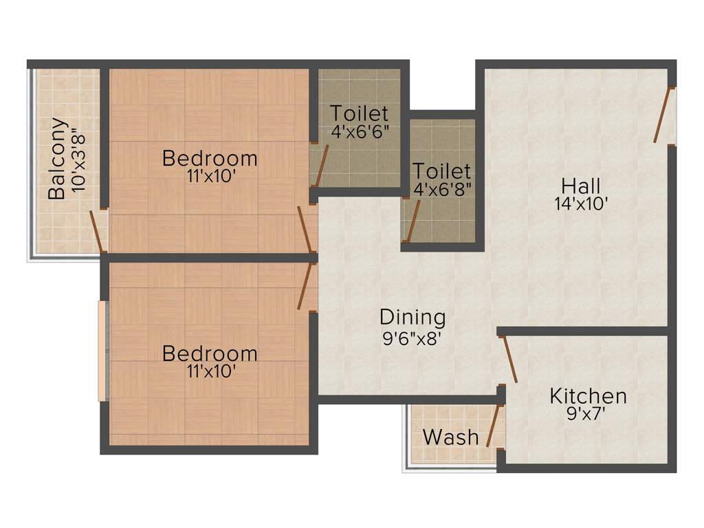 Himanshu Alpine Greenage (2BHK+2T (927 sq ft) 927 sq ft)