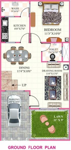  pink-city Floor Plan Ground Floor Plan