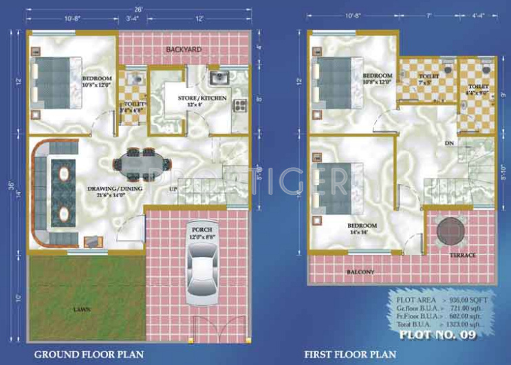 RSR Housing and Construction Pvt Ltd Satyam Estate Floor Plan (3BHK+3T (1,323 sq ft) 1323 sq ft)