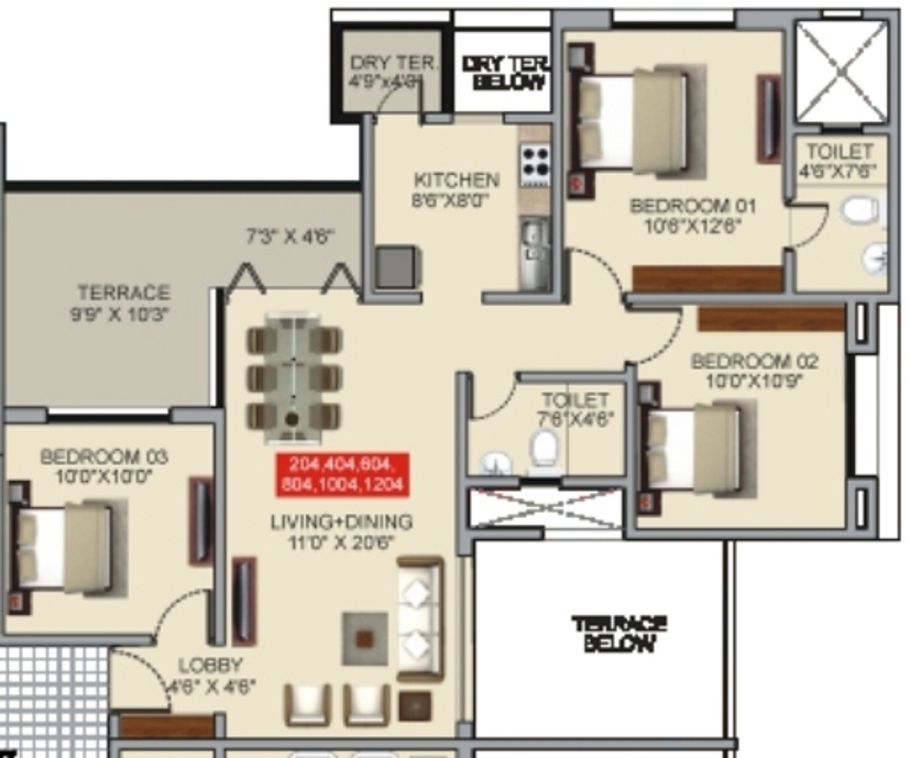 D R Gavhane Destinations Ostia (3BHK+2T (1,193 sq ft) 1193 sq ft) D R Gavhane Destinations Ostia (3BHK+2T (1,193 sq ft) 1193 sq ft)