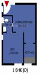 Floor Plan (1BHK+1T) Penta Homes Smart Homes Floor Plan (1BHK+1T)