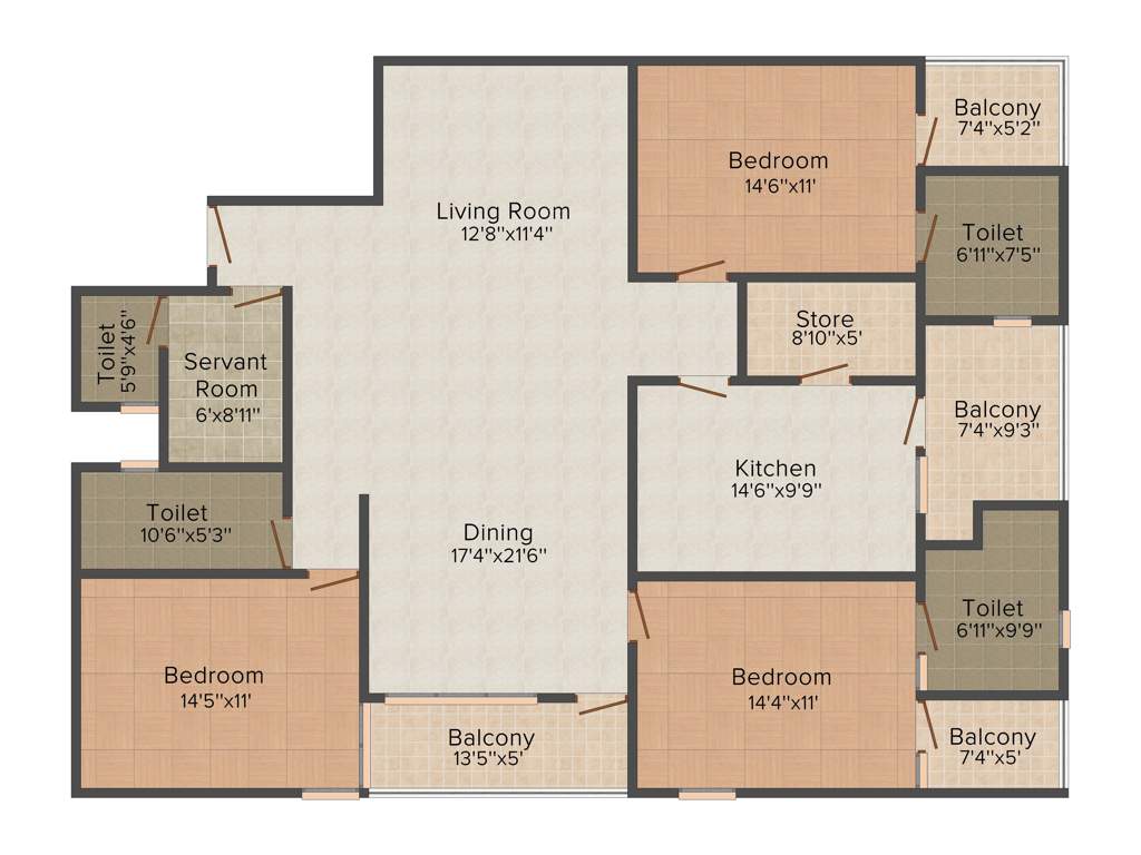Joy Shizukesa (3BHK+4T (2,443 sq ft) 2443 sq ft)