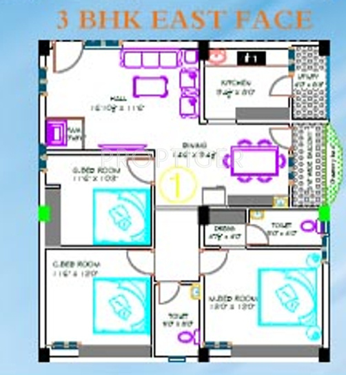 STBL Gopa Nanda (3BHK+2T (1,472 sq ft) 1472 sq ft)