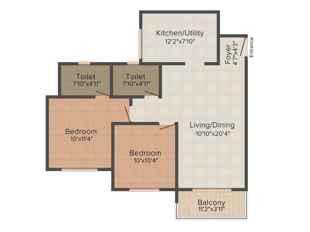 MJR Clique Hydra (2BHK+2T (1,060 sq ft) 1060 sq ft)