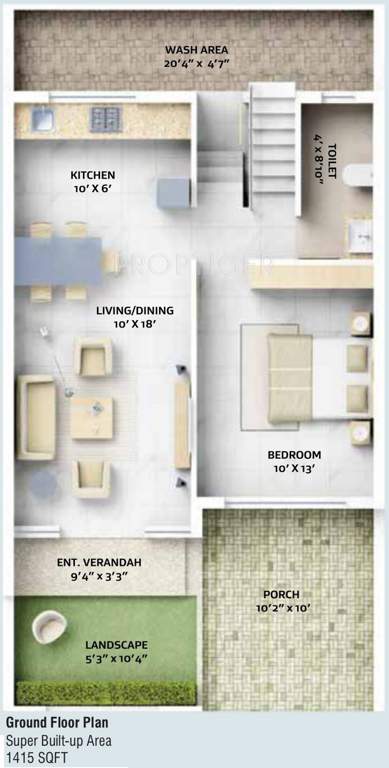 Global Ananta (3BHK+3T (1,415 sq ft) 1415 sq ft)