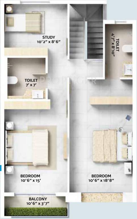 Global Ananta (3BHK+3T (1,775 sq ft) + Study Room 1775 sq ft)