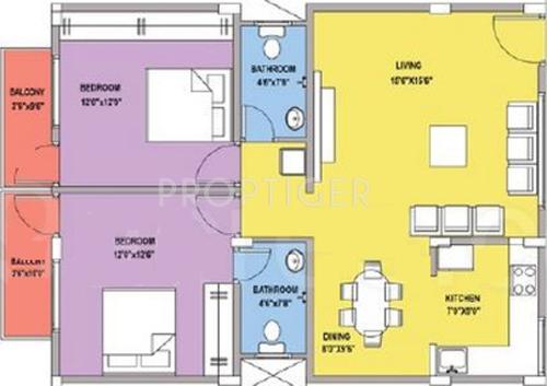 HMR Elites (2BHK+2T (1,206 sq ft) 1206 sq ft)