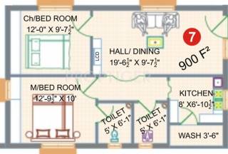 Balakrishna Towers (2BHK+2T (900 sq ft) 900 sq ft)