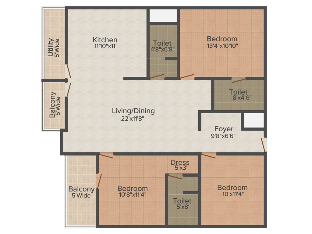 Soundarya Paradise (3BHK+3T (1,470 sq ft) 1470 sq ft)