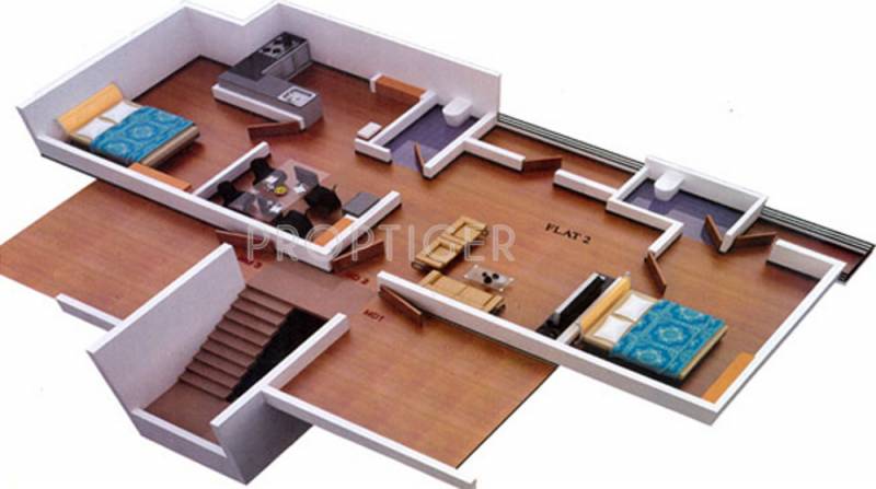 Universal Ganges Apartments (2BHK+2T (868 sq ft) 868 sq ft)