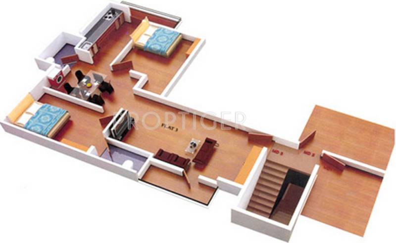 Universal Ganges Apartments (2BHK+2T (882 sq ft) 882 sq ft)