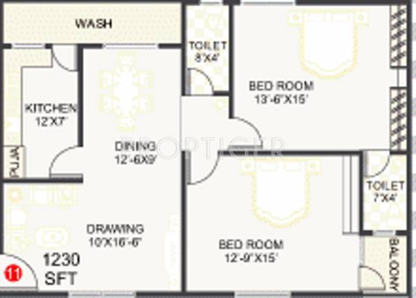 Shree Sai Vasavi Central Court (2BHK+2T (1,230 sq ft) + Pooja Room 1230 sq ft) Shree Sai Vasavi Central Court (2BHK+2T (1,230 sq ft) + Pooja Room 1230 sq ft)