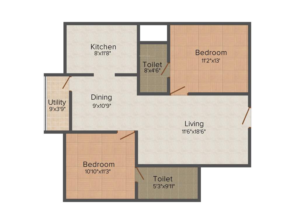 Soundarya Kamakshi (2BHK+2T (1,075 sq ft) 1075 sq ft)