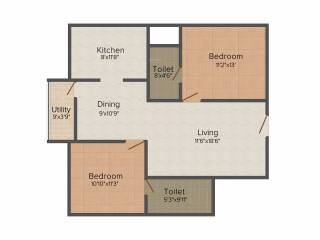 Soundarya Kamakshi (2BHK+2T (1,075 sq ft) 1075 sq ft) Soundarya Kamakshi (2BHK+2T (1,075 sq ft) 1075 sq ft)