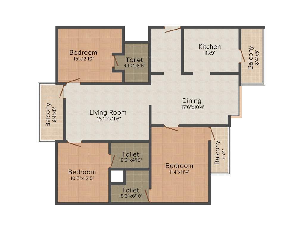 Soundarya Kamakshi (3BHK+3T (1,670 sq ft) 1670 sq ft)