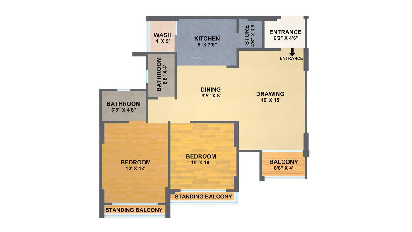 A Shridhar Kaveri Sangam (2BHK+2T (1,280 sq ft) + Study Room 1280 sq ft)