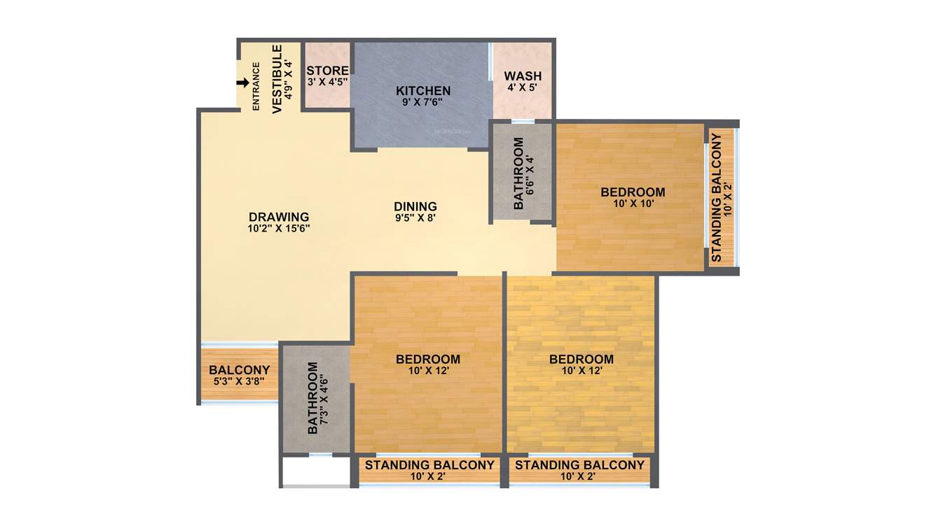 A Shridhar Kaveri Sangam (3BHK+2T (1,500 sq ft) + Study Room 1500 sq ft)