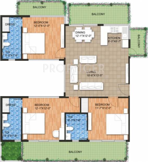 Raheja Ayana Residences (3BHK+3T (4,164 sq ft) 4164 sq ft)
