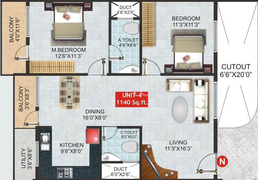SN Blossoms (2BHK+2T (1,140 sq ft) 1140 sq ft) SN Blossoms (2BHK+2T (1,140 sq ft) 1140 sq ft)