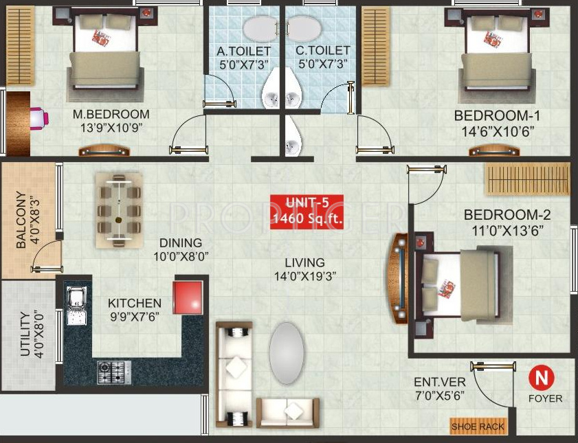 SN Blossoms (3BHK+2T (1,460 sq ft) 1460 sq ft) SN Blossoms (3BHK+2T (1,460 sq ft) 1460 sq ft)