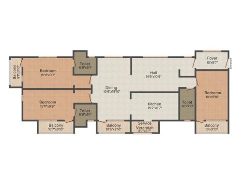 KTVR Olive Grace (3BHK+3T (1,850 sq ft) 1850 sq ft)