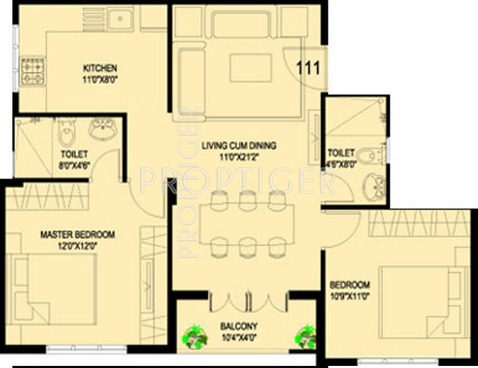 Bhandary Garden (3BHK+3T (1,845 sq ft) 1845 sq ft)