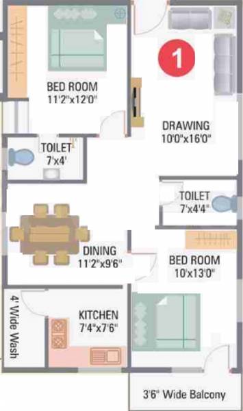 Varshitha Honey Dew (2BHK+2T (1,047 sq ft) 1047 sq ft) Varshitha Honey Dew (2BHK+2T (1,047 sq ft) 1047 sq ft)