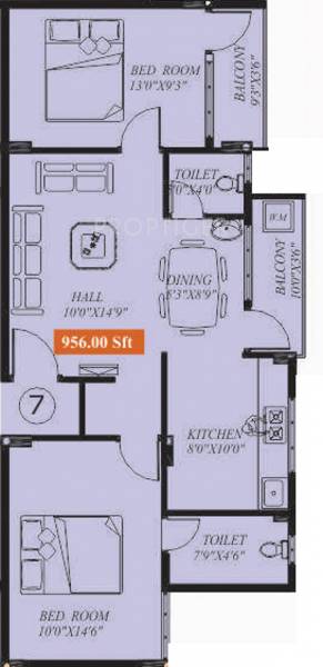 S4 Sky (2BHK+2T (956 sq ft) 956 sq ft) S4 Sky (2BHK+2T (956 sq ft) 956 sq ft)