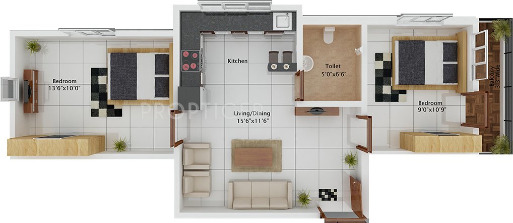 S4 Star Avenue (2BHK+1T (712 sq ft) 712 sq ft)