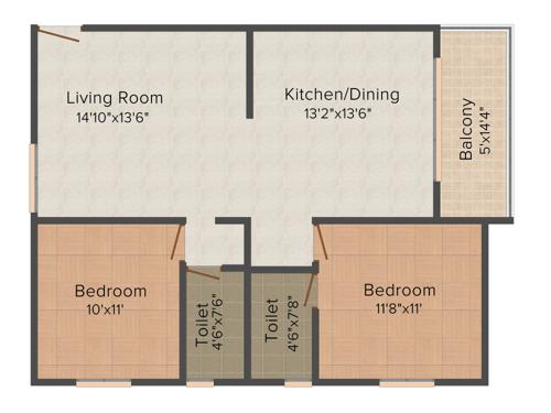 Kumari Sri Nilayam (2BHK+2T (1,050 sq ft) 1050 sq ft)