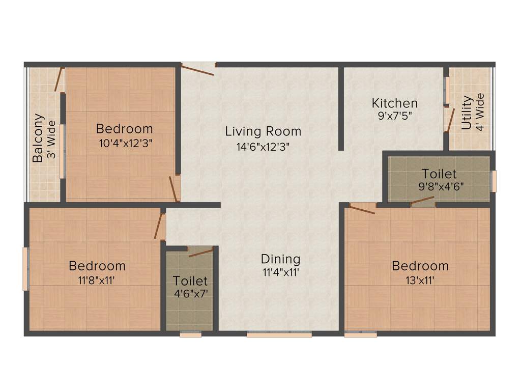 Sri Sai Tirumala Constructions Jewel Gardens (3BHK+2T (1,350 sq ft) 1350 sq ft)