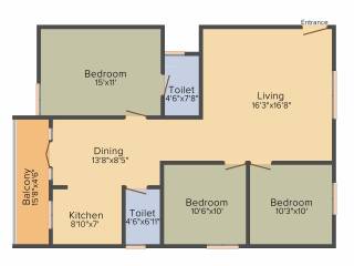 Kumari Lotus (3BHK+2T (1,450 sq ft) 1450 sq ft) Kumari Lotus (3BHK+2T (1,450 sq ft) 1450 sq ft)