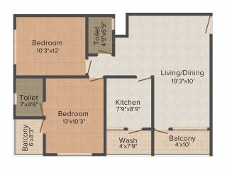Vastu Siddhanta Niketan (2BHK+2T (1,113 sq ft) 1113 sq ft)